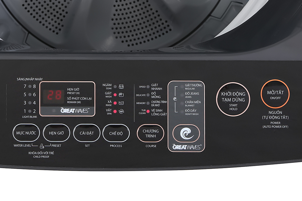Máy giặt cửa trên Toshiba Inverter 9.0 kg AW-DK1000FV(KK) Model 2020 - Chỉ giao HCM