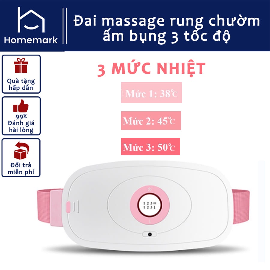 Đai Massage Làm Ấm Bụng, Máy Massage Giảm Đau Bụng Kinh Nguyệt, Điều Chỉnh Nhiệt Độ, 4 Tốc Độ Sưởi Ấm Nhanh - HÀNG CHÍNH HÃNG MINIIN