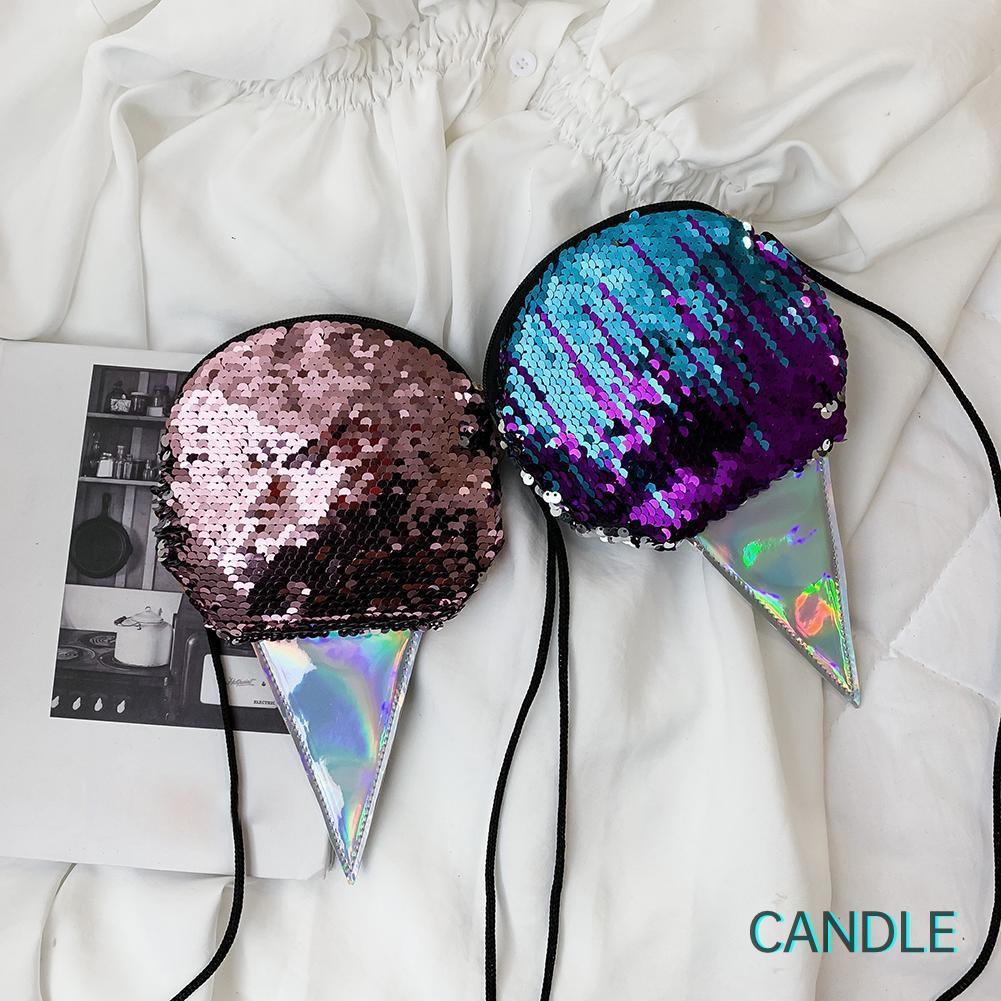Túi Đeo Chéo Đính Sequin Lấp Lánh Hình Que Kem Xinh Xắn Dành Cho Nữ