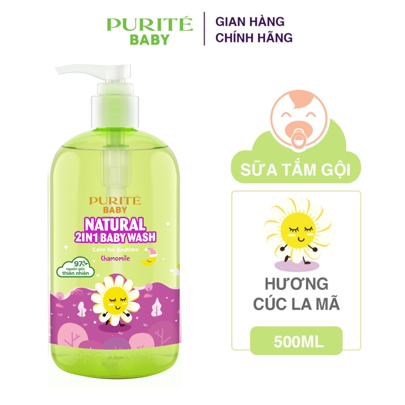 [Hàng Chính Hãng] Sữa Tắm Gội Thiên Nhiên Cúc La Mã Purité Baby 500ml