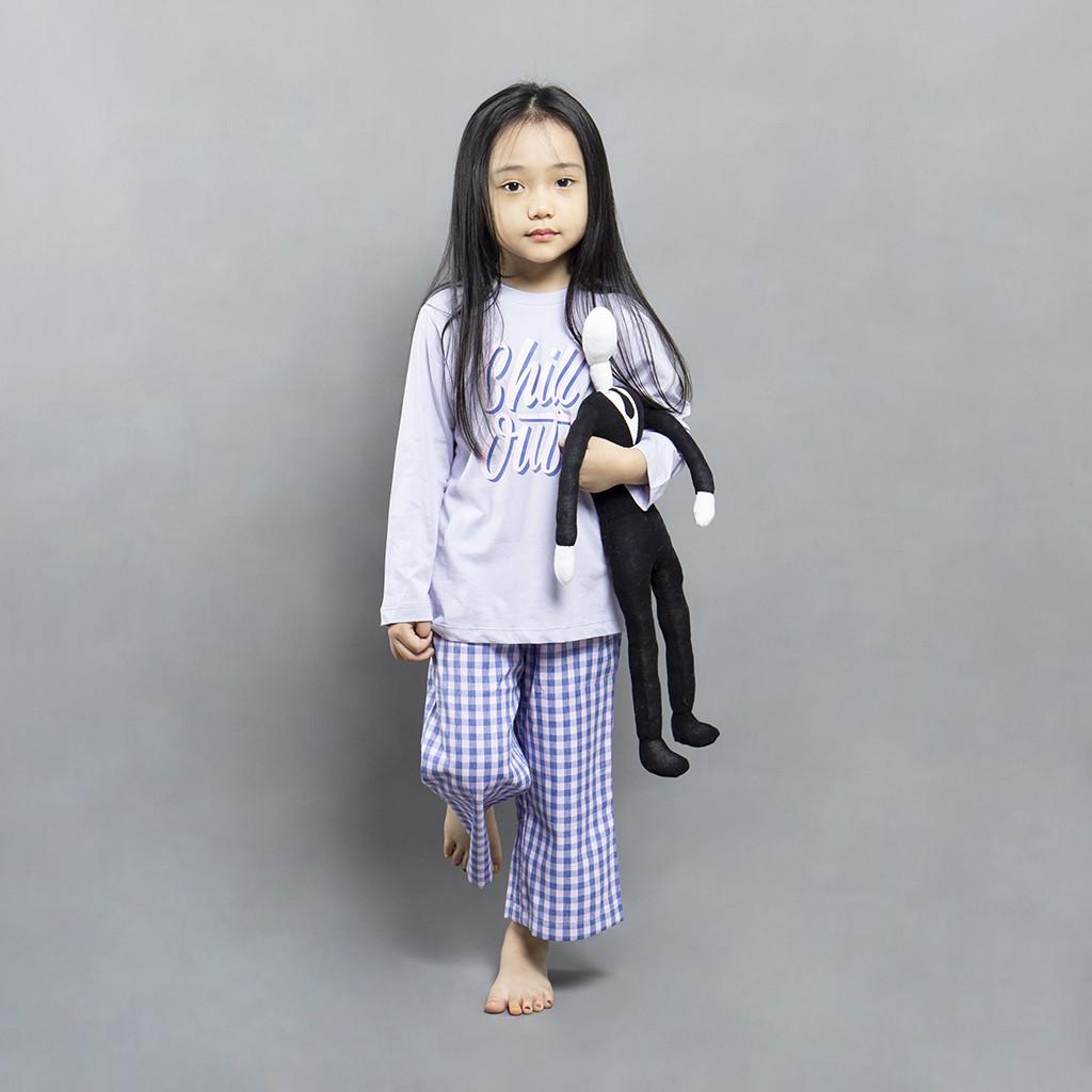 Bộ mặc nhà thu đông bé gái SAYME đồ bộ cotton dài tay mềm mịn co giãn thoải mái GBST0007-8