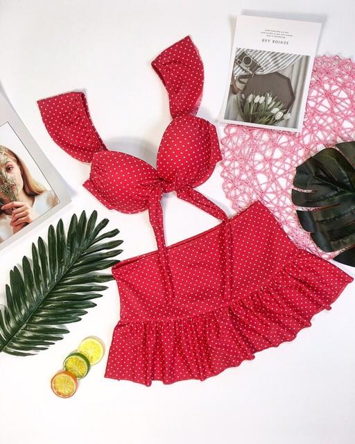 Đồ bơi, bikini mút dày nâng ngực bèo vai váy đuôi cá