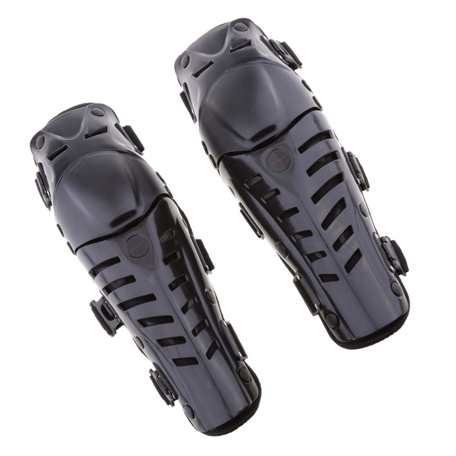 Motorcycle Motocross Racing Knee Shin Guards Pads  Protector Gear Black