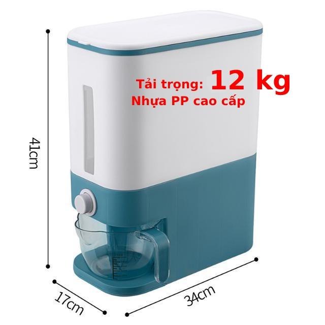 Thùng Đựng Gạo Thông Minh Dung Tích 12kg - Kèm Cốc Đong Gạo