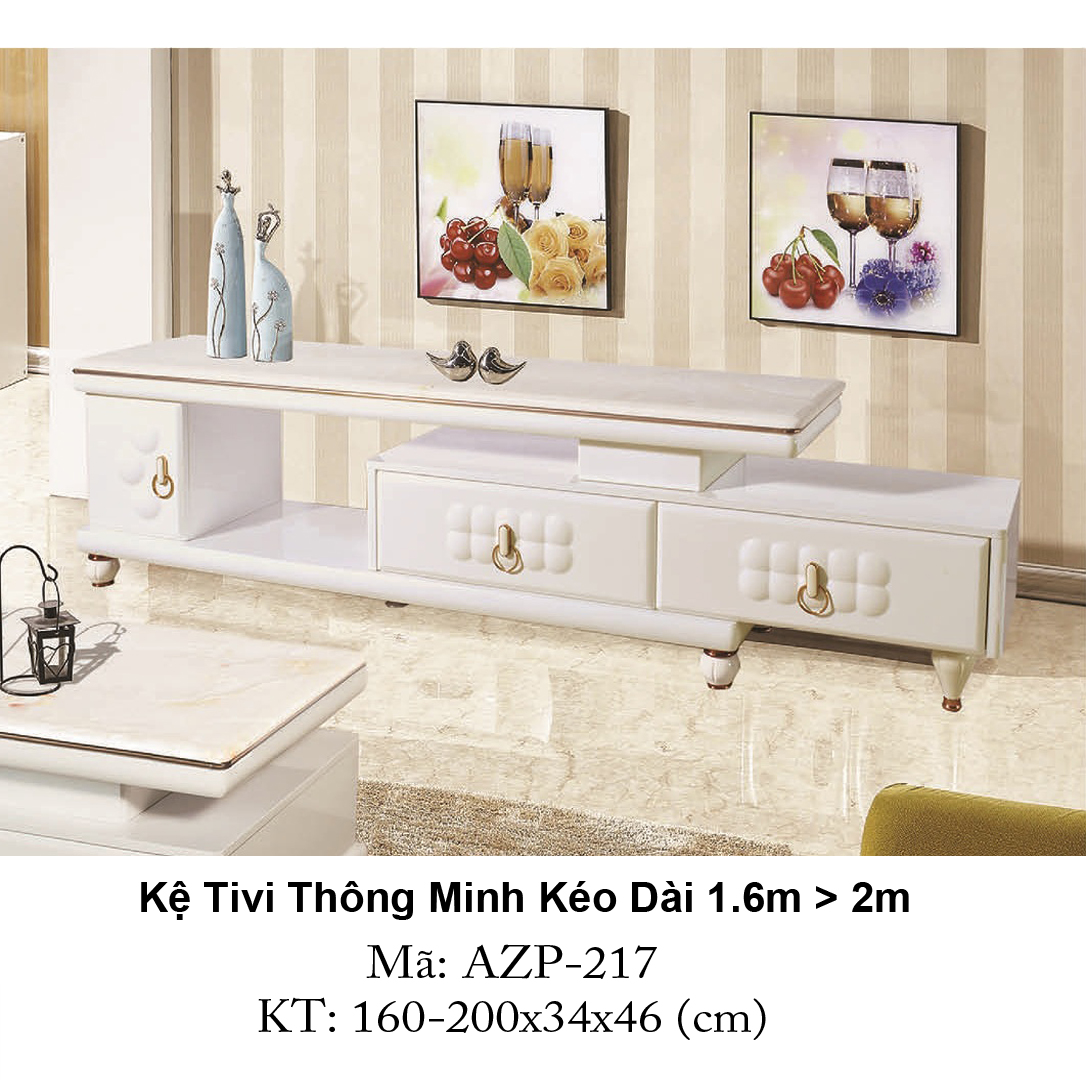 Kệ Tivi Mặt Đá Thông Minh Kéo Dài AZP-TV217 / Dòng Cao Cấp