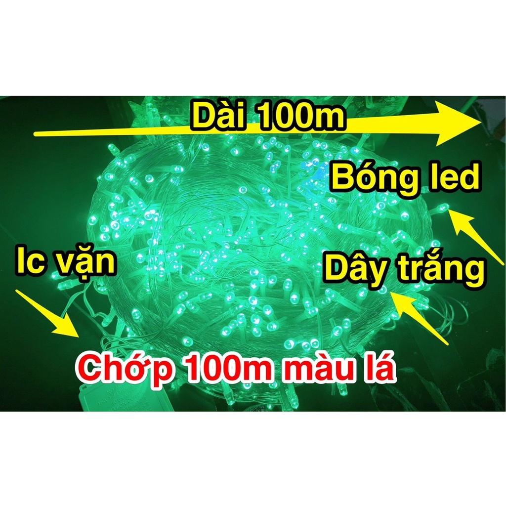 Dây đèn led chớp 100m điện 220V nhiều màu trang trí noel, trang trí ngoài trời, trang trí quán cà phê