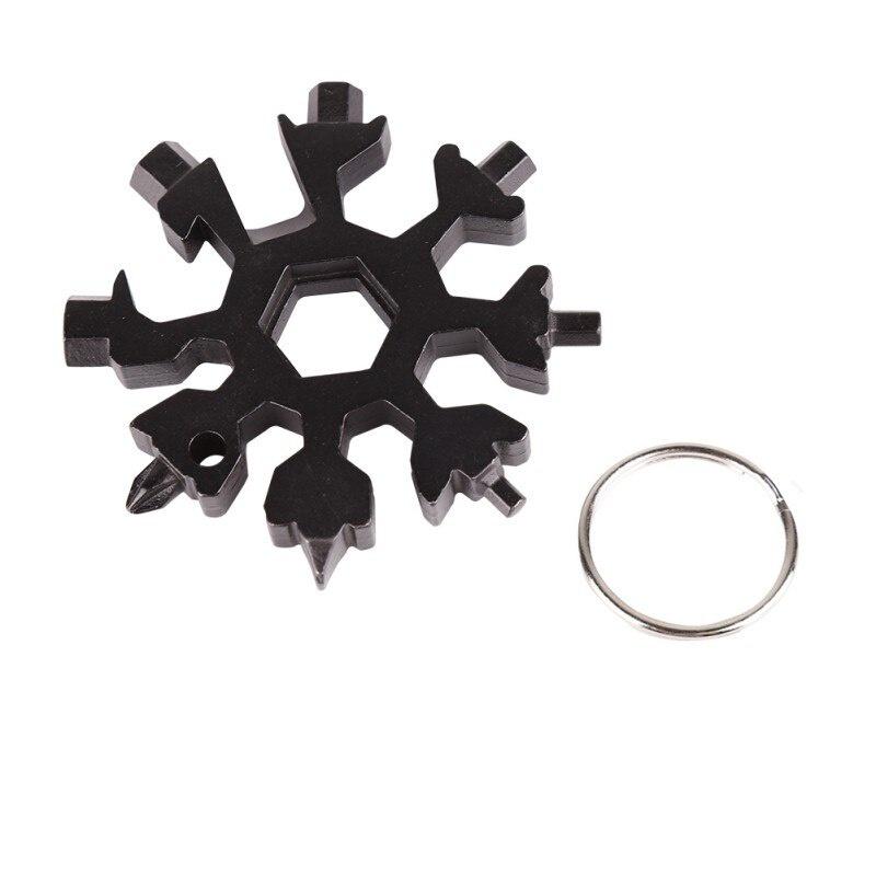 18 In 1 Snowflake Snow Wrench Tool Spanner Hex Wrench Multifunction Camping Outdoor Survive Tools Bottle Opener Screwdriver