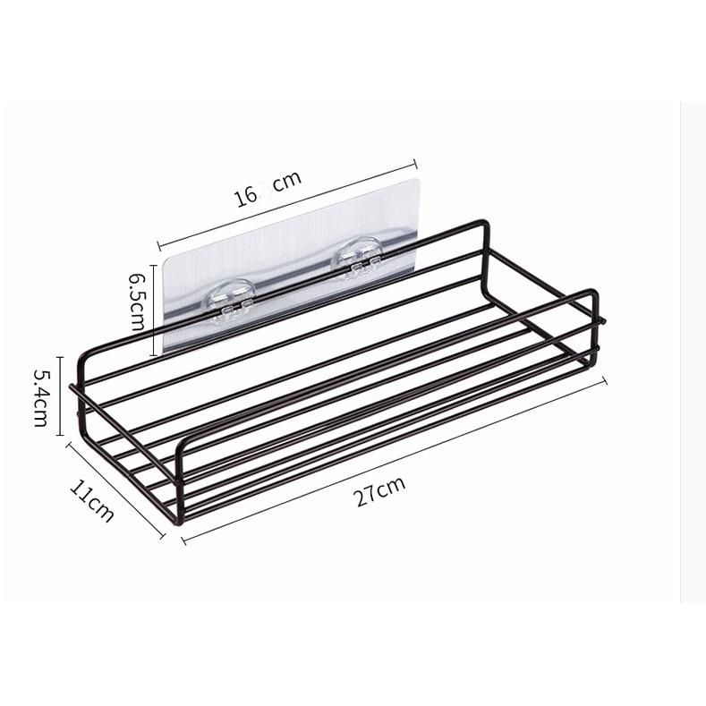 Kệ Dán Tường Kim Loại Hình Chữ Nhật Kệ Nhà Tắm Giá Đựng Vật Dụng H257