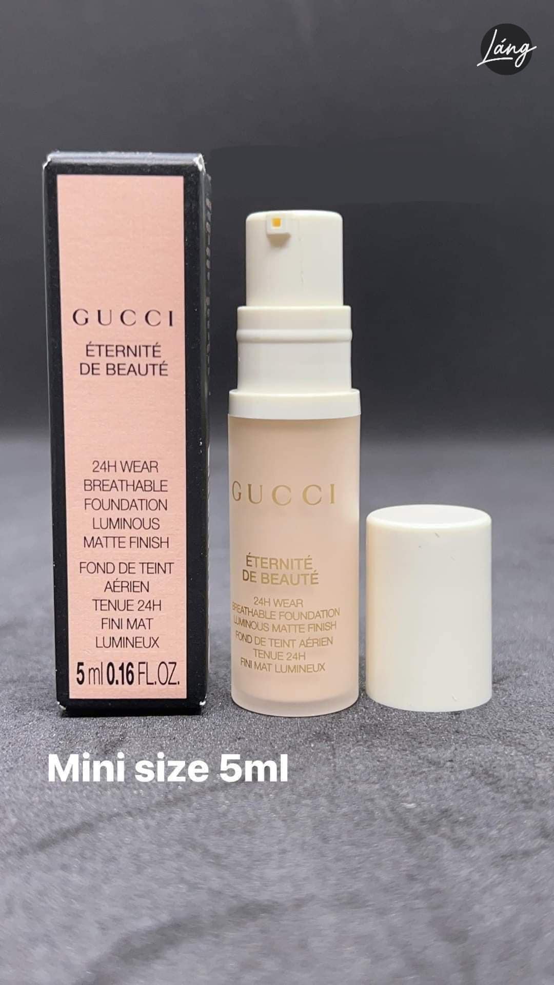 KEM NỀN GU.CCI 24H WEAR BREATHABLE LUMINIOUS MATTE FINISH MINI 5ML- tone 220w ( KHÔNG XUẤT HÓA ĐƠN ĐỎ )