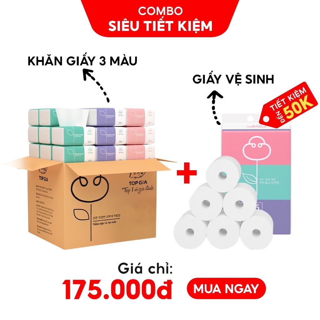 Giấy ăn rút Top Gia, thùng 30 gói/16 gói 4 lớp cao cấp tiện lợi