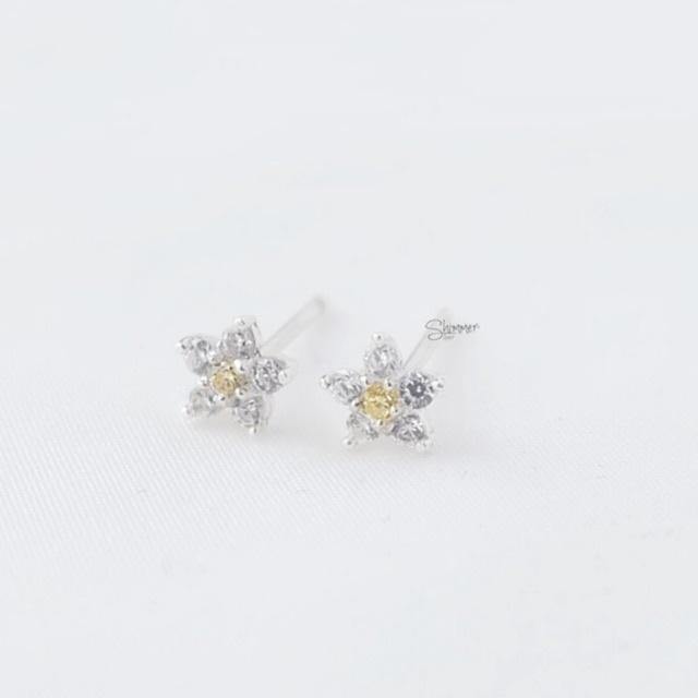 Bông tai bạc 925 Colorful Flower - Shimmer Silver