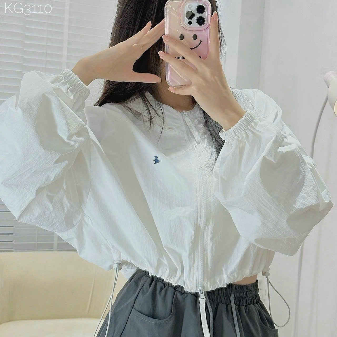 Áo khoác dù THÊU LOGO Nam Nữ form lửng unisex dù trượt nước 1 lớp ulzzang Siêu chất