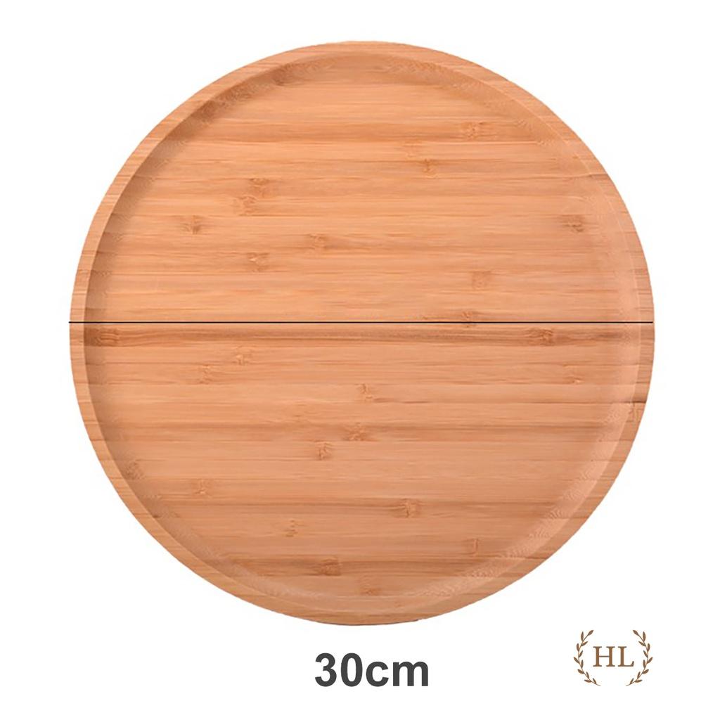 Khay Tre tròn Home Decor | Đĩa gỗ CHỐNG TRƠN TRƯỢT chất liệu gỗ tre cao cấp không xử lý hóa chất