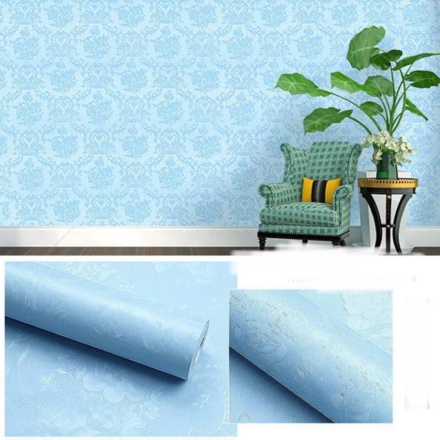 10m giấy dán tường hoạ tiết 3D nhiều màu keo sẵn khổ 45 cm