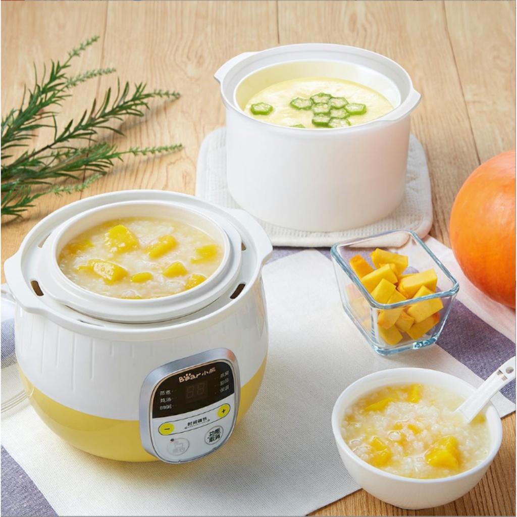 NỒI NẤU CHÁO CHẬM NINH, HẦM, HẤP CÁCH THUỶ 4 IN 1 Nồi nấu chậm Bear tiện lợi an toàn chính hãng | Hagu Official