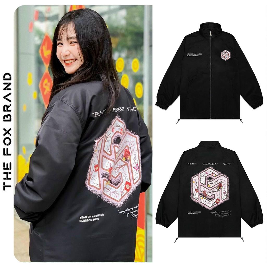 Áo khoác dù,áo jacket unisex nam nữ Form rộng phong cách Ulzzang in hình BLOSSOM