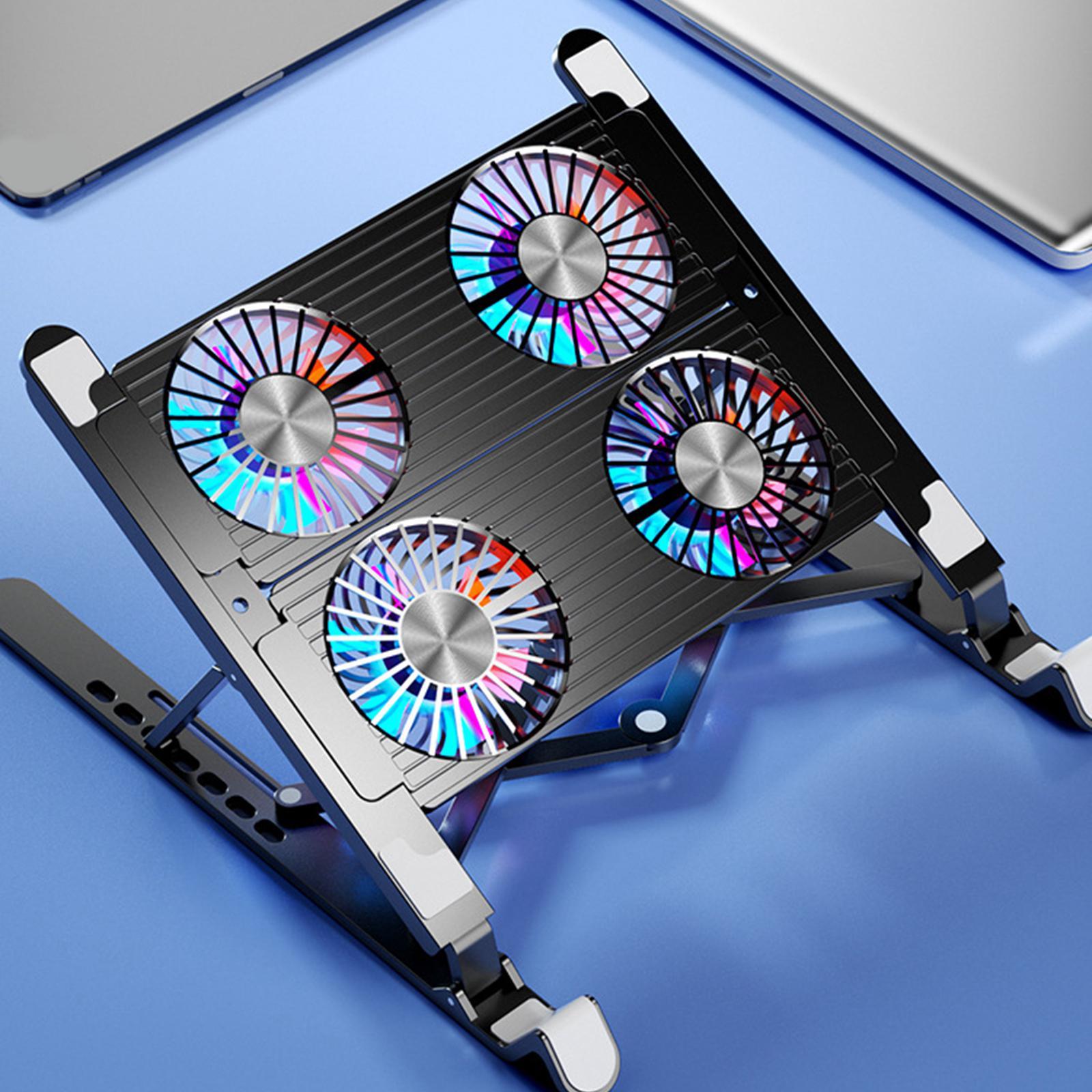 Laptop Stand with 4 Cooling Fan Pad Cooler, Computer Mounts for 11-17.3'' Notebooks