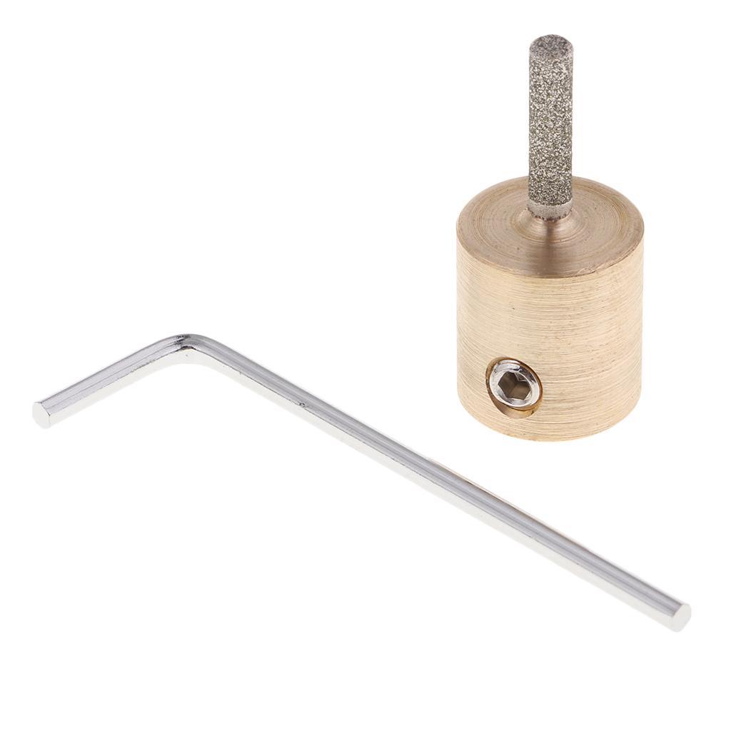 2 Pack Golden Assorted Size Metal Diamond Stained Glass Grinder Head Bit for All Glass Grinders