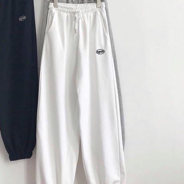 Quần thun jogger thêu chữ SPUN ️ Nam nữ unisex ️