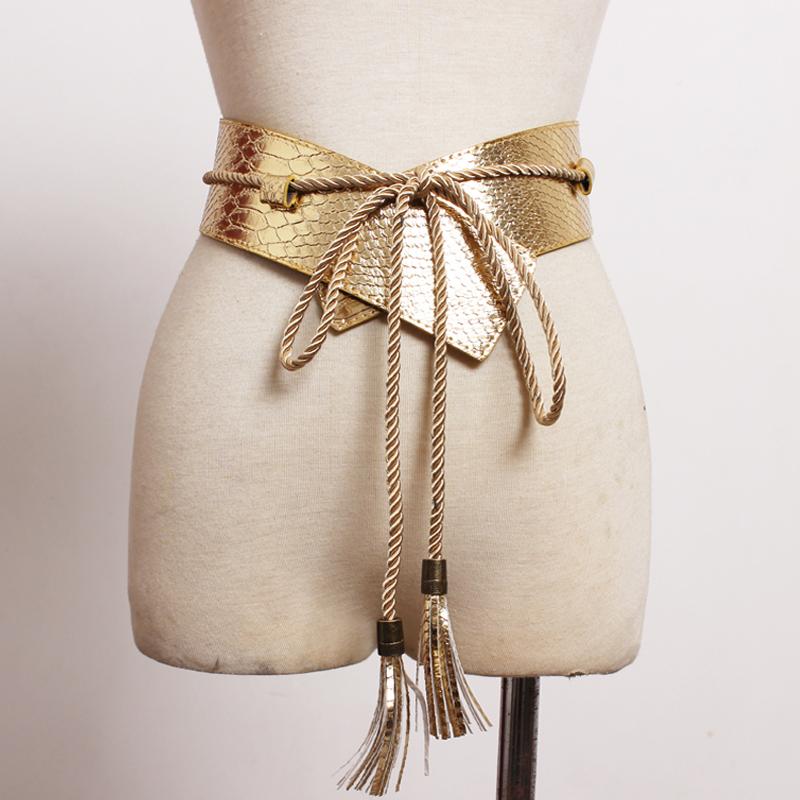 Hot thương hiệu Thời Trang desgin rộng Thắt Lưng Da cho phụ nữ ăn mặc nữ tua dài dây đeo Vàng giản dị dây thắt lưng Người Phụ Nữ chất lượng Cao