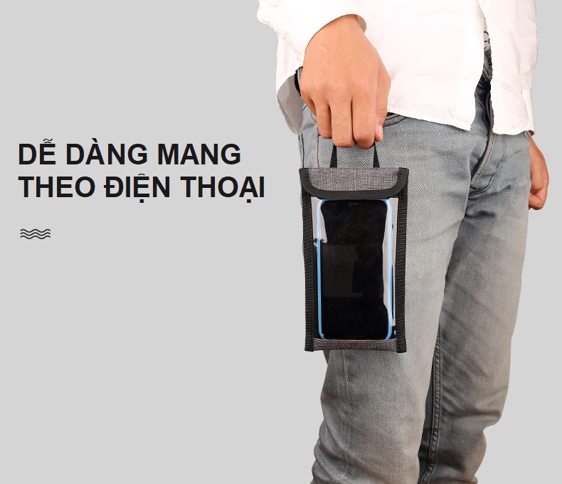 Túi treo xe đạp thể thao cảm ứng Hatsu-KCU điện thoại 6,4 inch - Túi đựng đồ xe đạp địa hình cải bố the K
