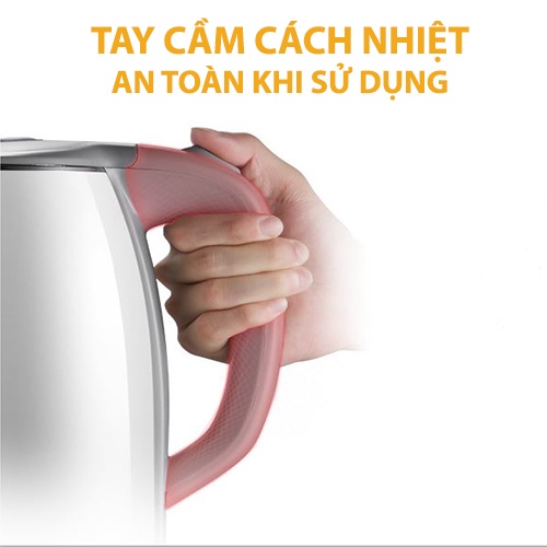 Ấm siêu tốc, Bình đun nước siêu tốc YOICE 1,8L cách điện, cách nhiệt, an toàn sử dụng công suất 1500W