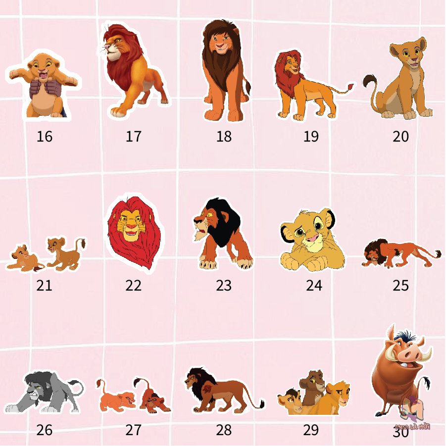 Miếng dán Stickers truyện Lion King