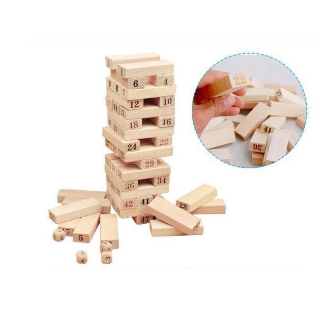 Bộ rút số thông minh 48 thanh loại to - Domino gỗ cho bé
