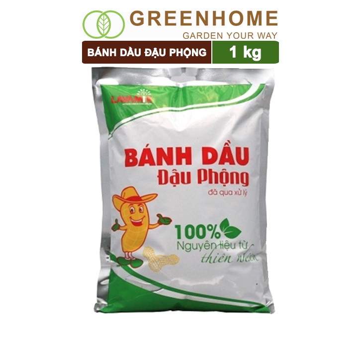 Bánh dầu đậu phộng Lavamix 1kg, phân bón hữu cơ cho cây cảnh, hoa, rau, củ, quả