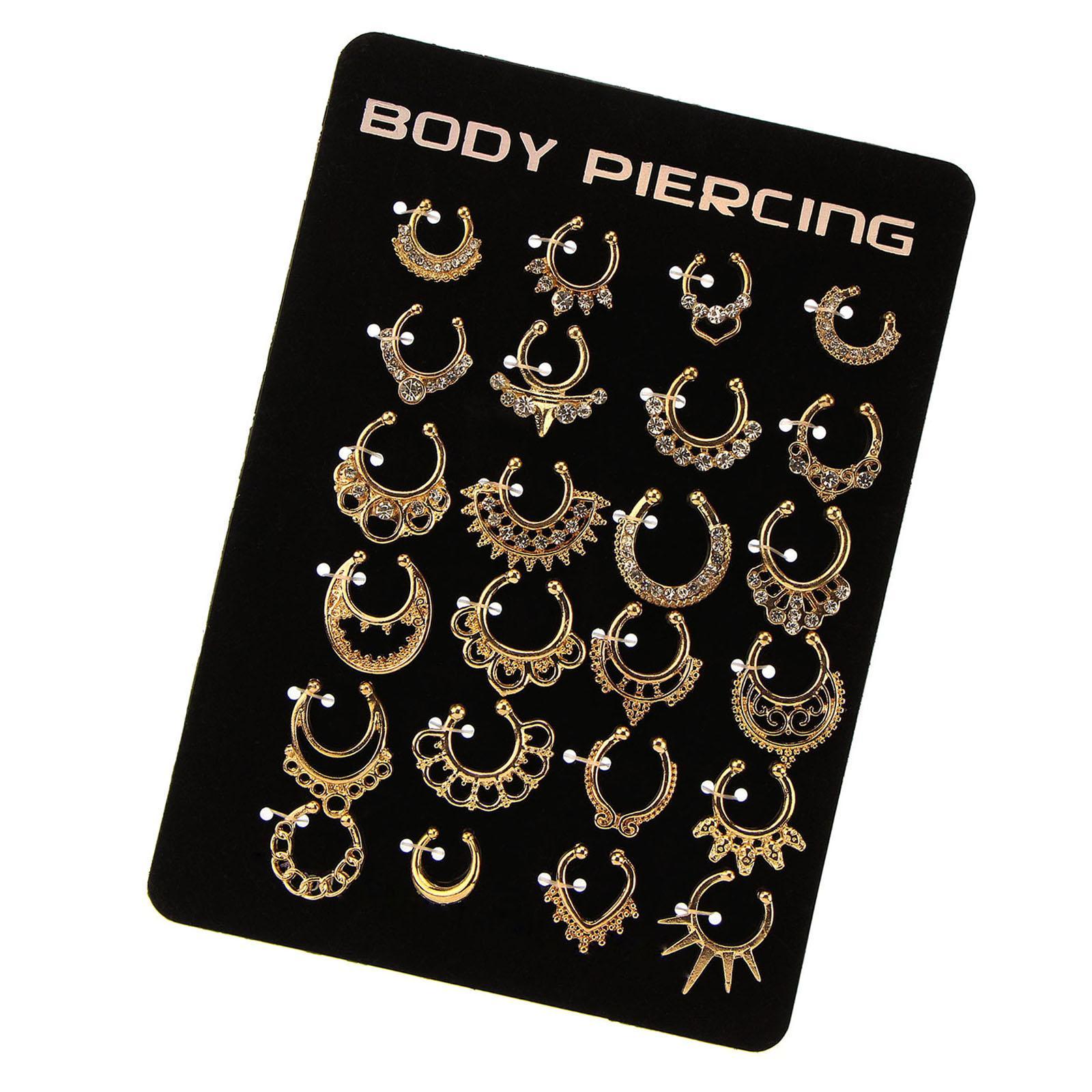 C Shape Nose Rings Nose Piercing Jewelry Septum Hanger Clip for Gold