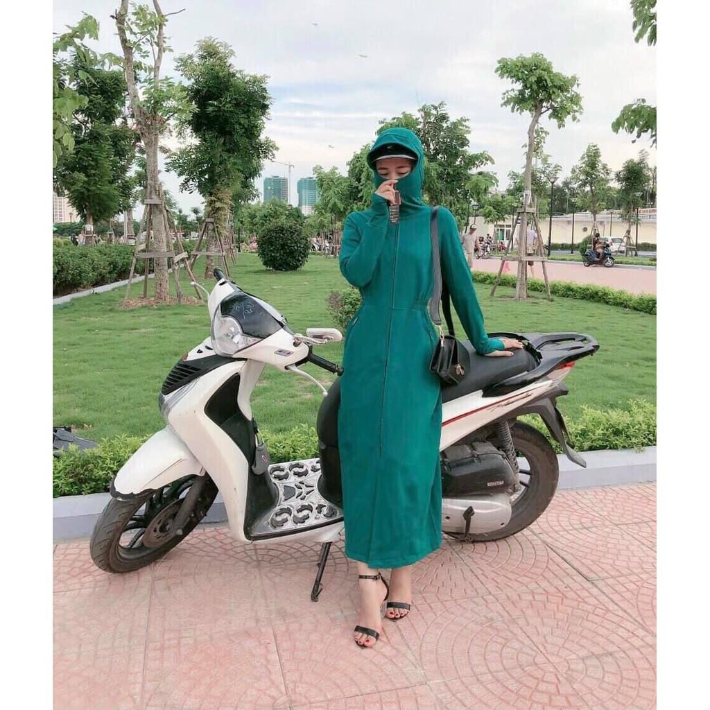 Áo chống nắng nữ dáng dài vải kim cương 2 lớp