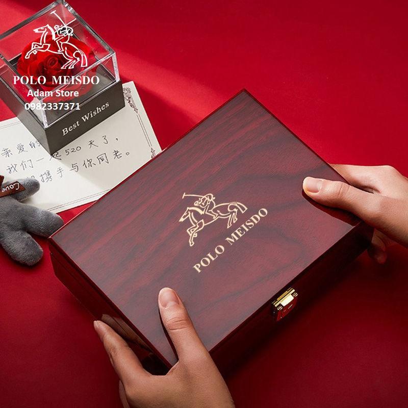 Ví Da Bò Nam Cao Cấp POLO MEISDO Sang Trọng Làm Quà Biếu Tặng Sinh Nhật Cực Đẹp