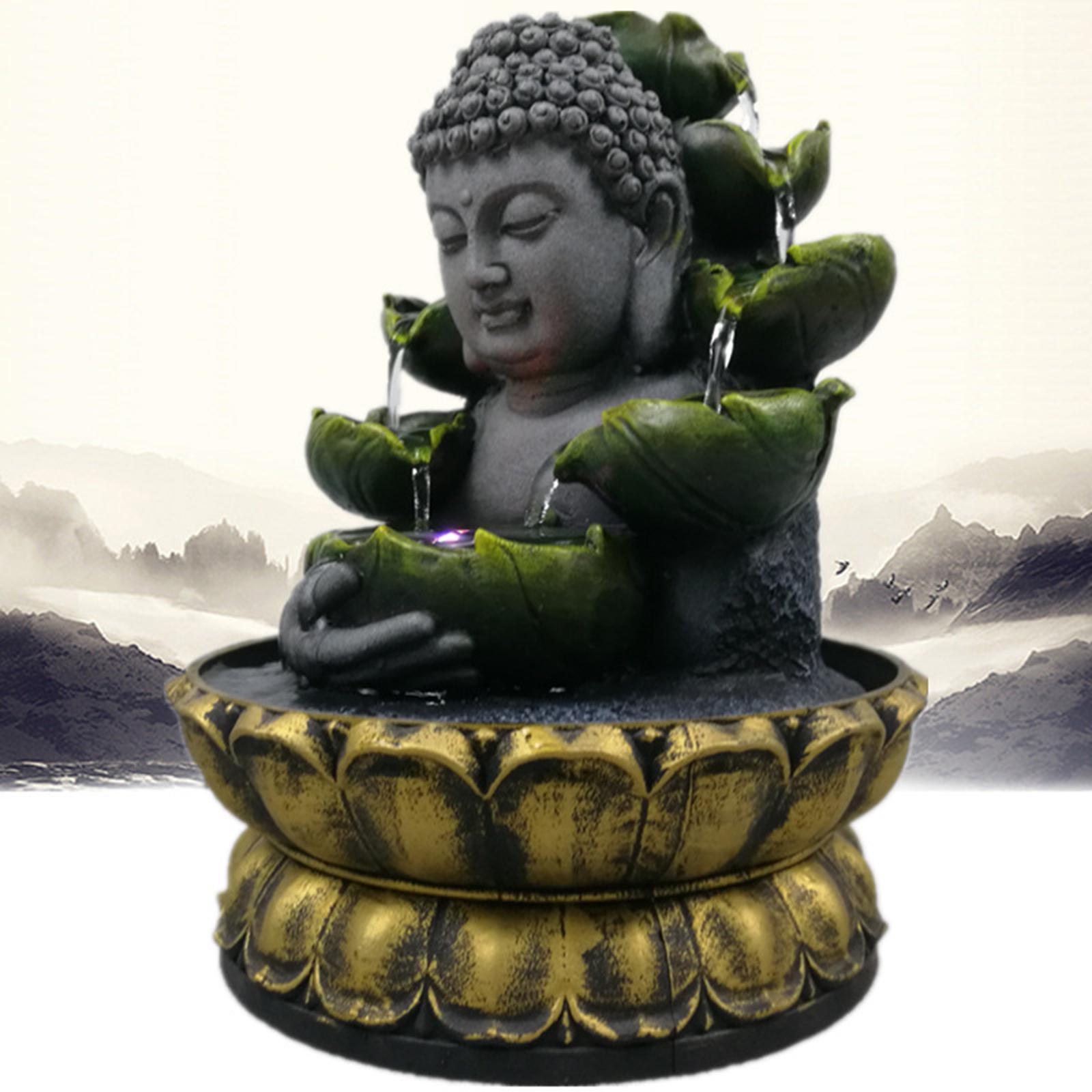 Buddha Tabletop Fountain Desk Bedroom Waterfall Home Ornament