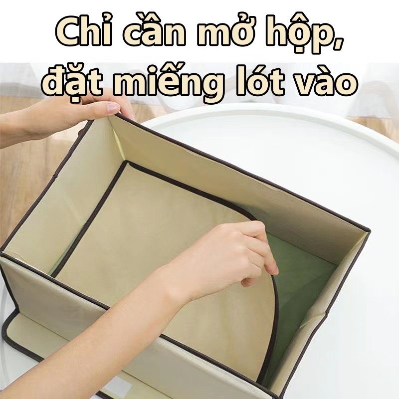 Hộp lưu trữ quần áo, đồ lót, vật dụng có nắp bằng vải cứng gấp gọn - Túi thùng đựng đồ tiện lợi