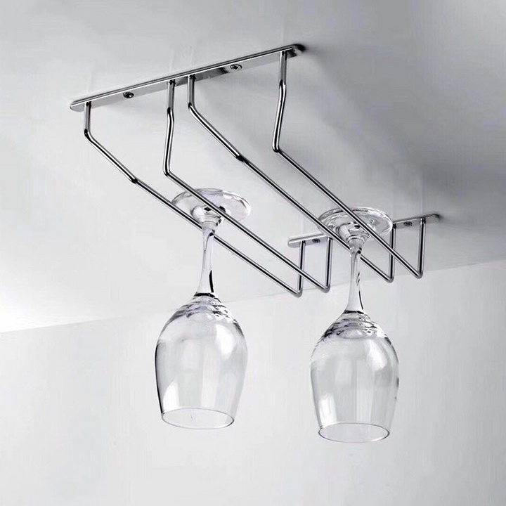 Giá Treo Ly Gắn Tủ Chạn Bằng Inox Tiện Dụng