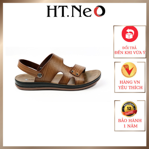 Sandal nam đế cao - dép nam cao HT.NEO 100% da bò tự nhiên, kiểu dáng nổi bật, đế kếp 3,5cm quai da siêu bền SD95 !!