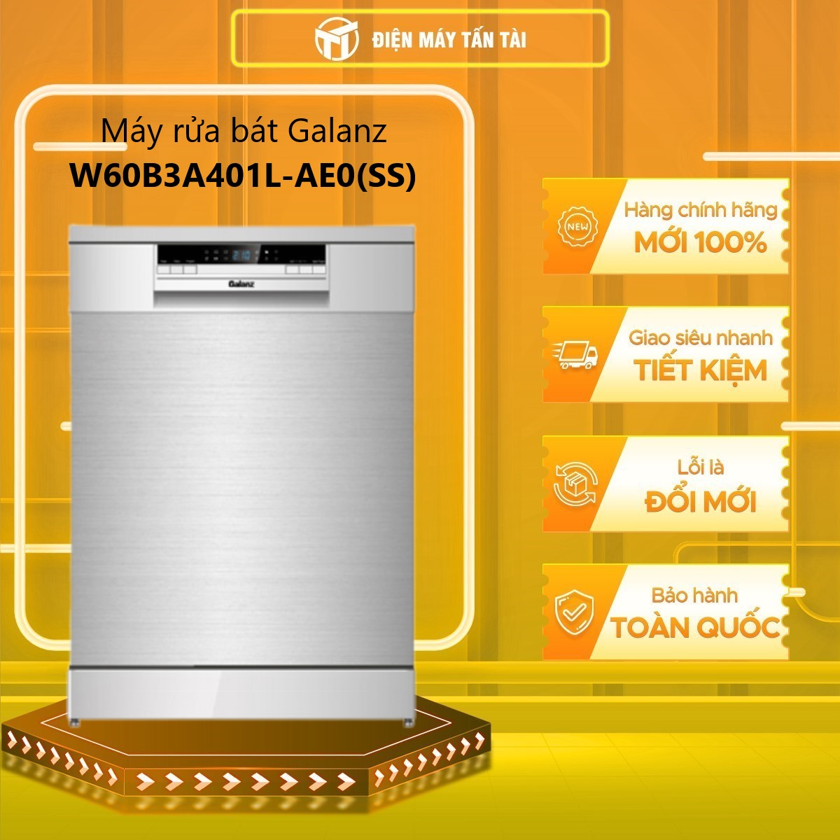 Máy rửa bát Galanz W60B3A401L-AE0(SS) - Hàng chính hãng (chỉ giao HCM)