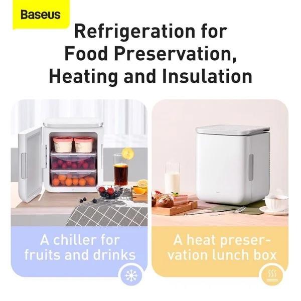 Tủ lạnh mini Baseus Igloo Mini Fridge for Students (6L, làm mát và giữ ấm, 220V) - hàng chính hãng.