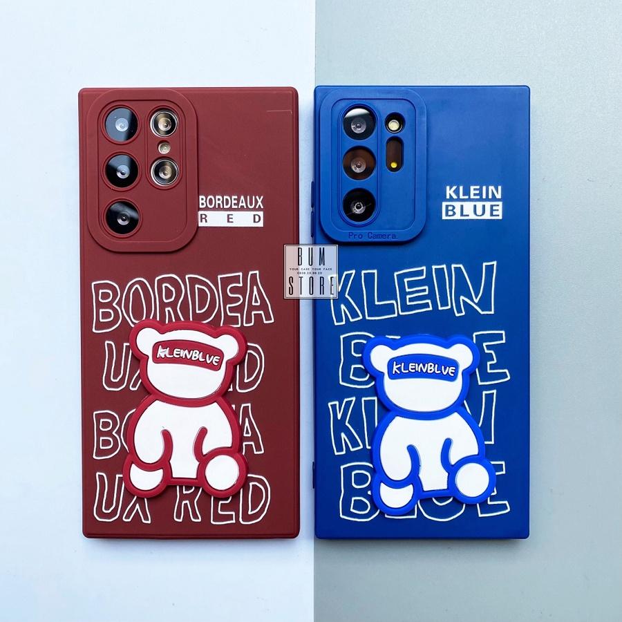 Ốp Lưng Silicon Gấu KleinBlue Cho Samsung Galaxy Note 20 Ultra / Note 20 / Note 10 Plus / Note 10 Viền Vuông
