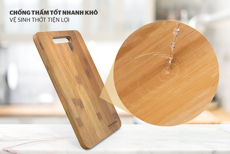 Thớt tre trúc tự nhiên ECO an toàn cho người sử dụng, thân thiện với môi trường, decor nhà bếp phong cách vintage- Bamboo Cutting board