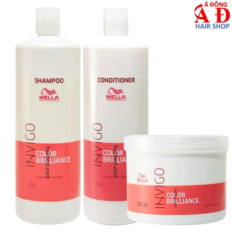 Bộ Dầu Gội Xả Hấp Ủ WELLA Invigo Color Brilliance Giữ Màu Tóc Nhuộm Mềm Mượt Đức