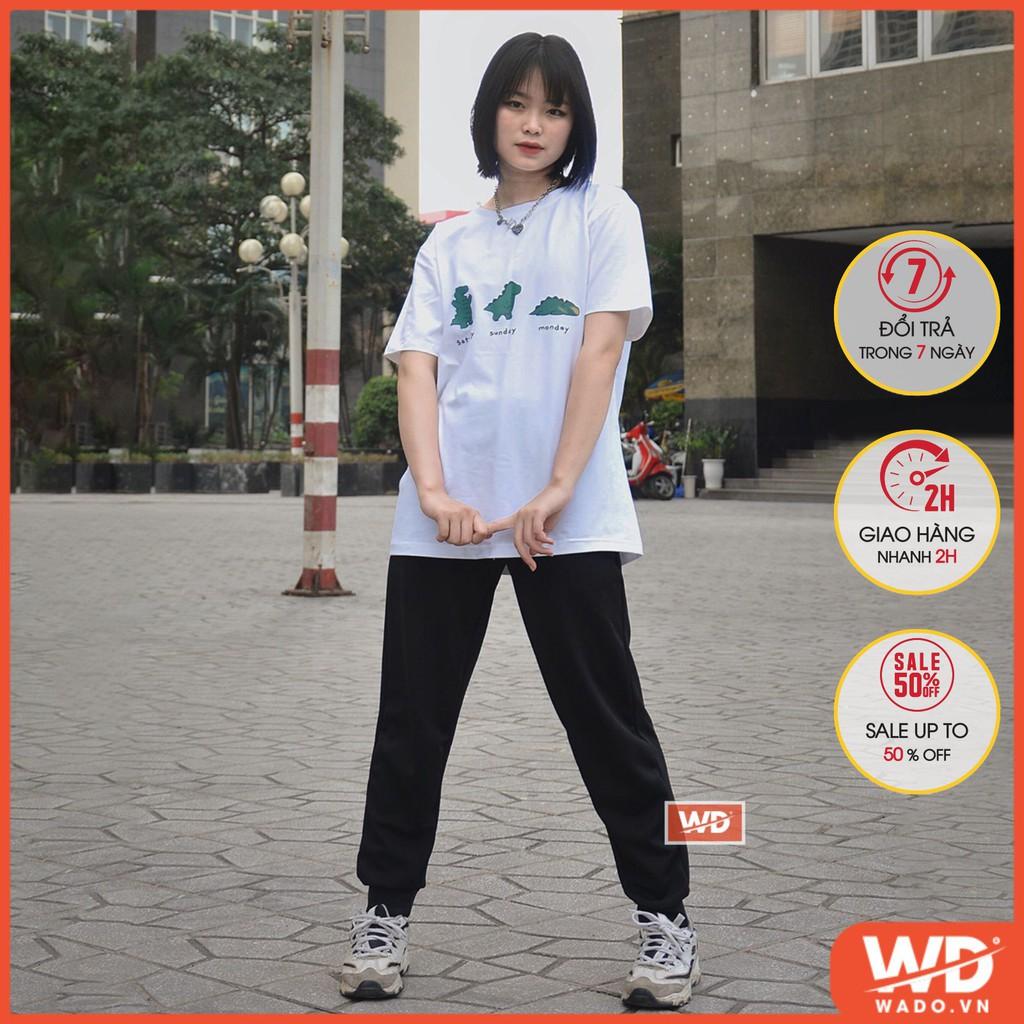 Quần nữ jogger nữ bo gấu, dây rút WADO trơn basic pant dáng suông chất poly cao cấp