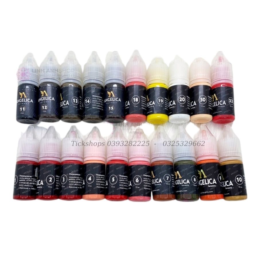 Mực phun xăm ANGELICA 10ML Nga Xử Lý Phun Xăm Mày, Môi Mí