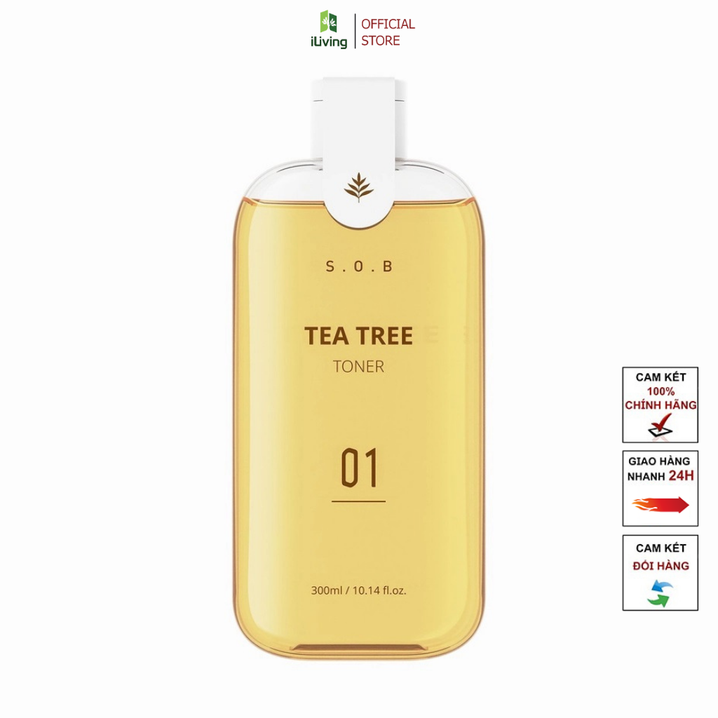 Toner cấp ẩm sáng da ngừa mụn S.O.B Tea Tree Toner ILIVING-SOBTN300