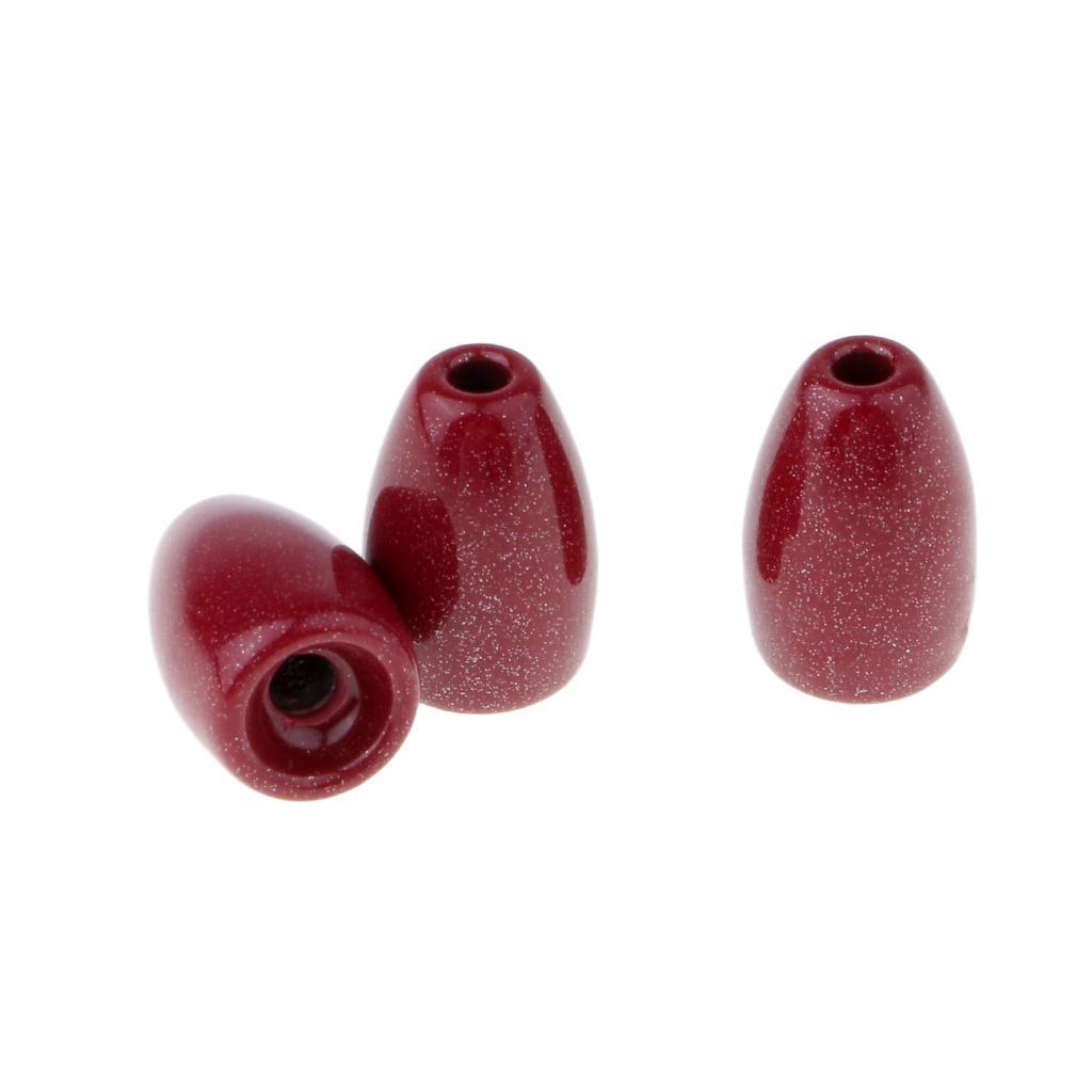 2~3Pcs Fishing Tungsten Weights Sinker Flipping Weight Red 1/4 oz - 1/16 oz