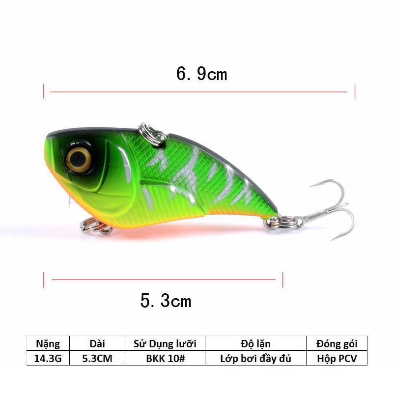 Mồi câu cá giả câu lure VIB 5.3cm 14.3g - mồi câu lure siêu nhạy 2 lưỡi BKK