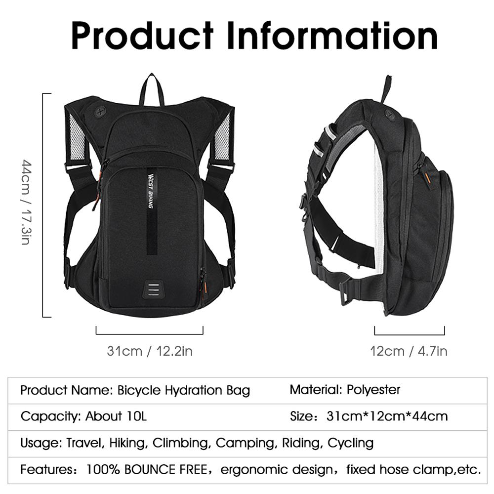 Túi đựng nước dung tích 10L WEST BIKING để đi xe đạp chạy bộ