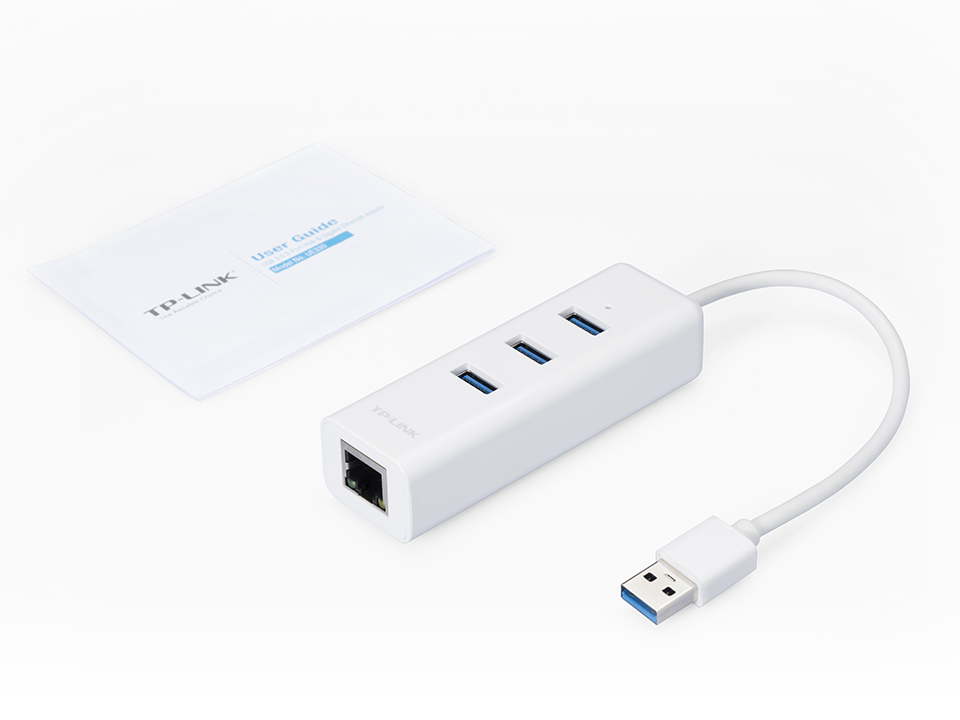 Bộ Chuyển Đổi Mạng USB 3.0 Sang Ethernet Gigabit kèm 3 cổng USB 3.0 TP-Link UE330 - Hàng Chính Hãng