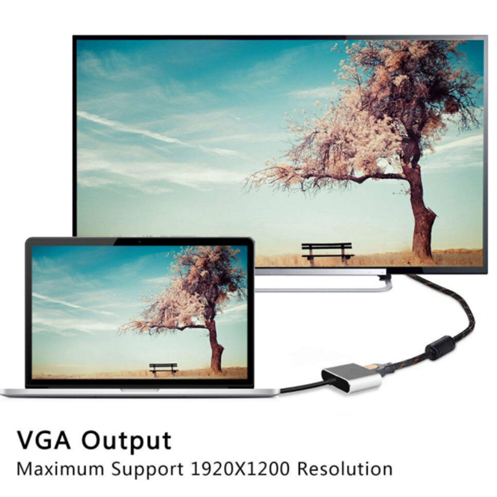 Bộ Chuyển Đổi Sang HDMI 4k USB C VGA, USB 3.1 Type C Sang VGA HDMI nhỏ gọn tiện lợi - Hàng chính hãng