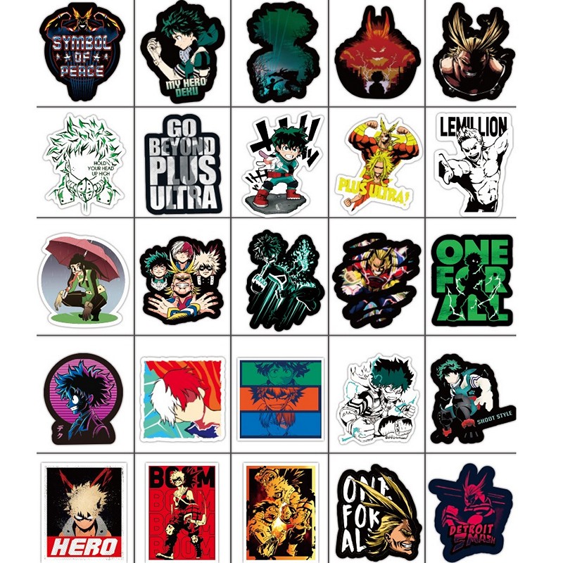 Sticker 100 miếng hình dán My hero Academia SetB